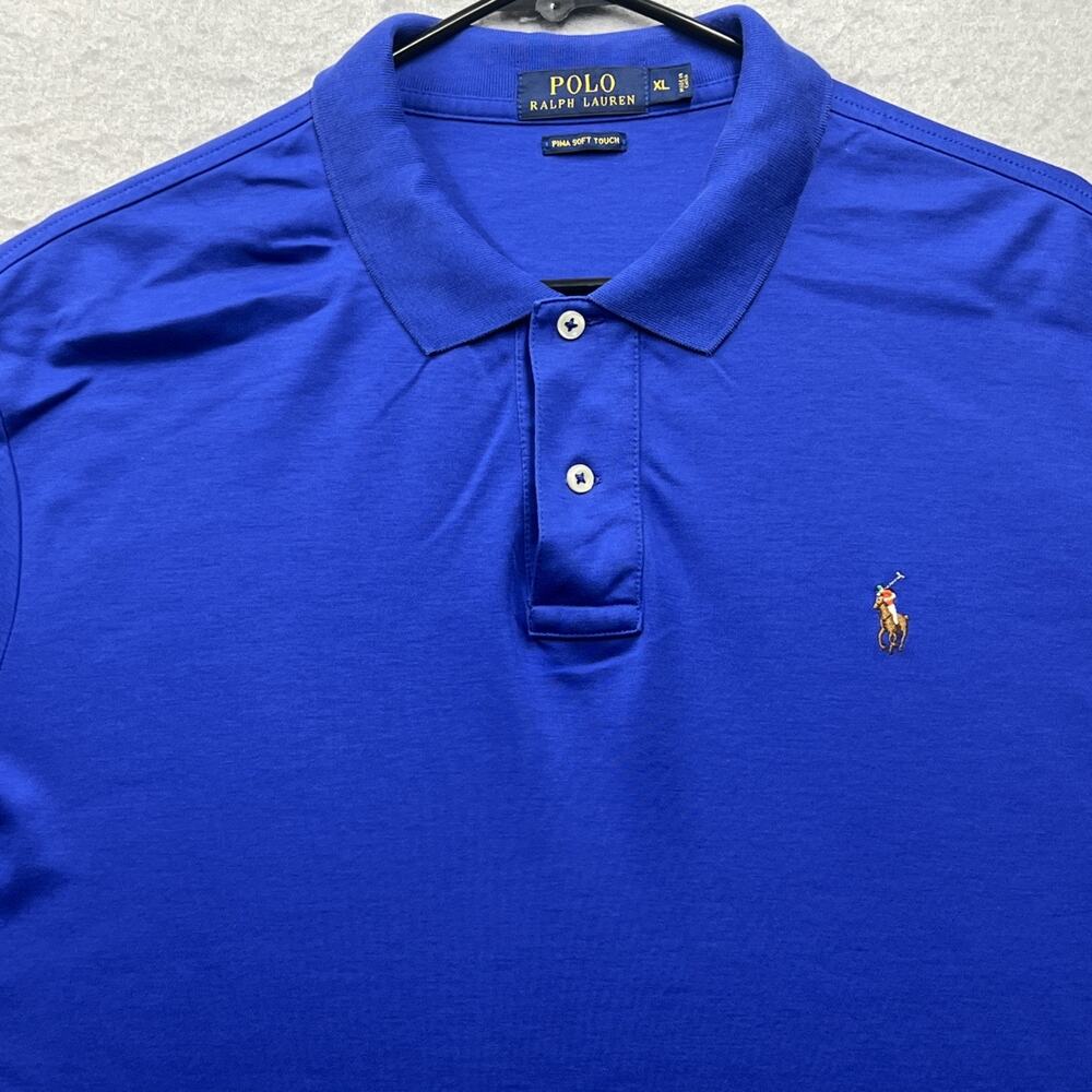 Polo Ralph Lauren Polo Pima Soft Touch Flesh Pony Navy Blue Mens XL